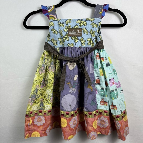 Matilda Jane Blue and Purple Casual Dress Girls Size 4 - Picture 2 of 6